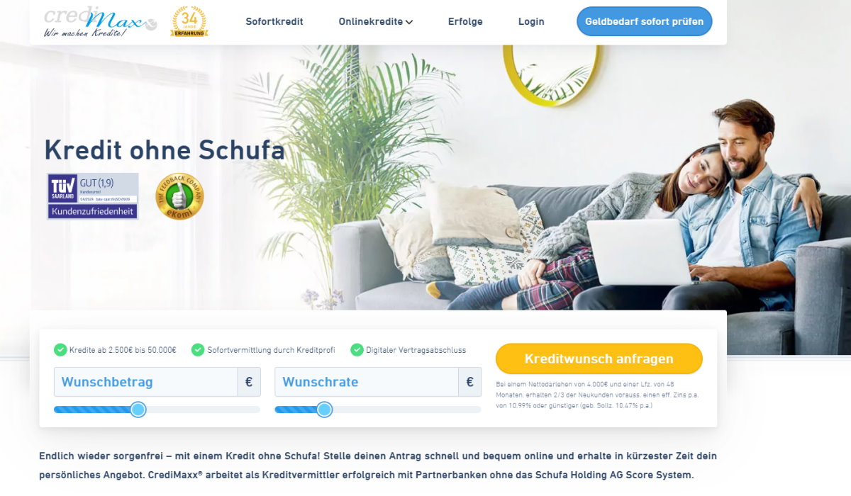 Kredit ohne Schufa mit vielen Möglichkeiten