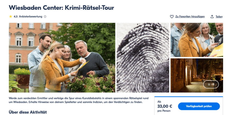 Wiesbaden Center: Krimi-Rätsel-Tour